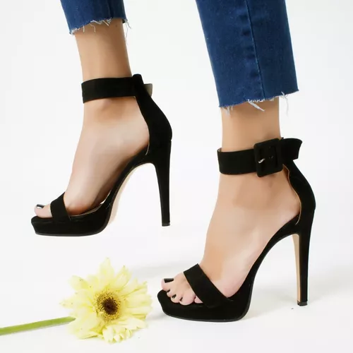 Negar Dónde Intensivo Sandalias Negras Taco Fino Muy Elegantes Mujer | MercadoLibre 📦