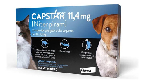 Capstar Antipulgas Cães E Gatos De 1 A 11,4kg - C/ 6 Comp