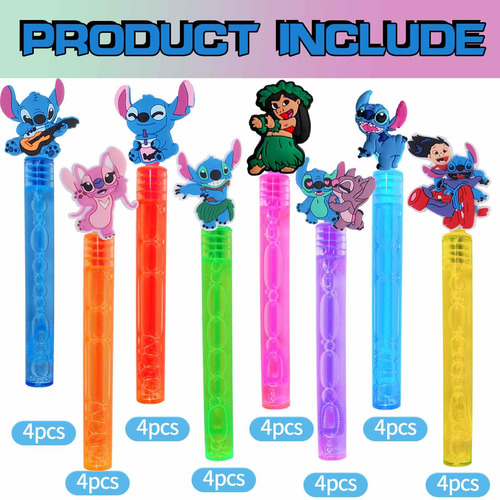 Varita De Burbujas 24 Piezas Para Niños, 8 Estilos, Temática Color