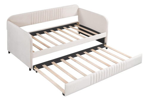 Merax Sofá Cama Doble Tapizado Con Cama Nido Y Listones De M