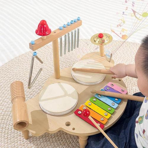Batería Para Niños, Instrumentos Musicales De Madera,