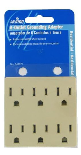 , Ivory 6adpt-i 3 Wire 15a/125-volt 6 Outlet Grounding ...