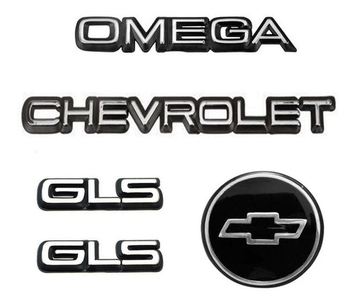 Imagem 1 de 6 de Emblemas Chevrolet + Omega + 2 Gls + Gravata Acrilica Capo