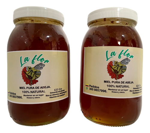 Miel De Abejas La Flor 100% X3