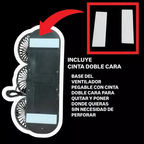 360 Grados Triple Ventilador Para Auto Carro Coche 12-24v