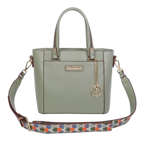 Bolsa Tote Fellipe Krein Aw22 Alça Estampada - Verde