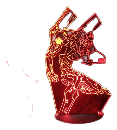 Figura Evangelion-02 Con Luz Nocturna Led 3d De Anime Evange