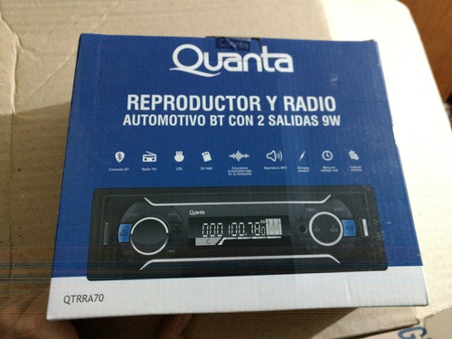 Autoestéreo Quanta,.  Usb Mps Fm Bluetooth Con Cotrol