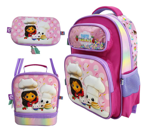 Kits Mochila Prescolar Gabby's Rosa Estampado