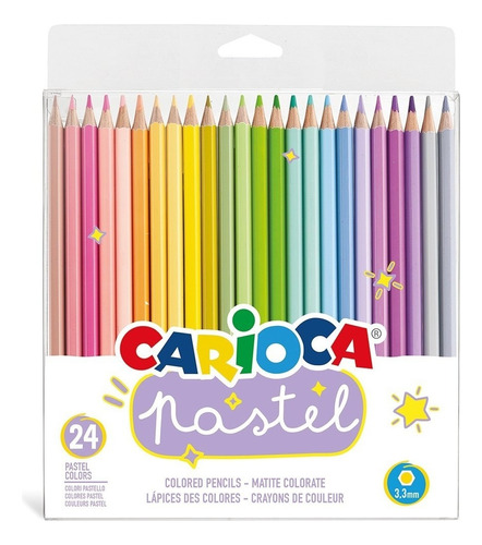 Lapices De Color Pastel X 24 Unidades Carioca