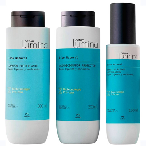 Lumina Kit Cabello Liso Shampoo + Acondicionador + Spray