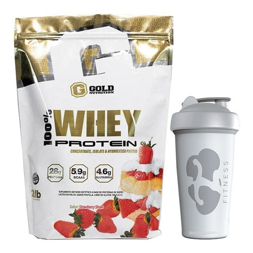 Whey Protein 100% Gold Nutrition  2 Lb + Vaso