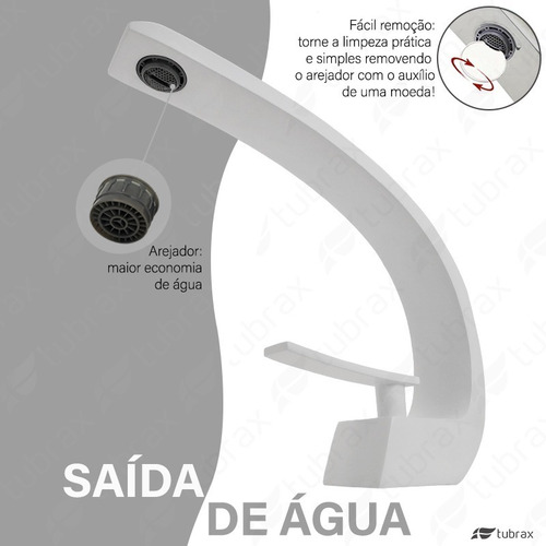 Torneira Banheiro Lavabo Monocomando Branca Fosca Tubrax