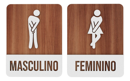 Placa Sinalização  Banheiro Masculino  Feminino Academia