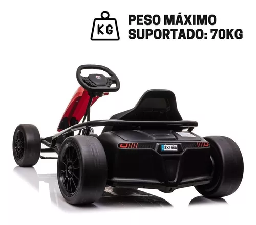 Mini Carrinho Infantil Estilo Kart Drift Elétrico Vermelho