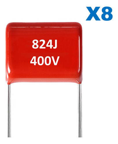 Condensador Poliéster 824j/400v Capacitor 824j 0,82uf - 8 Pz