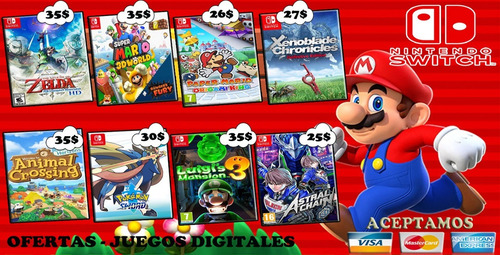 Super Mario U Deluxe Nintendo Switch Digital Oferta 29,99usd