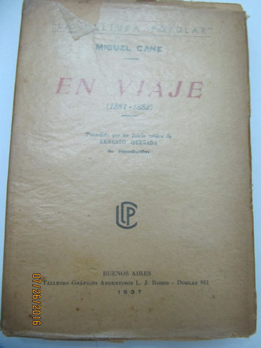 En Viaje  1881-1882  Miguel Cane  1937