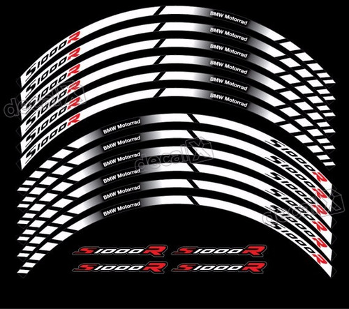 Kit Adesivos Friso Refletivo Roda Moto Bmw S1000r Fri029