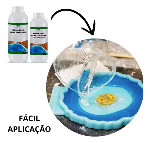 Kit Iniciante Resina Epóxi Baixa Espessura 1kg Com Copo Transparente