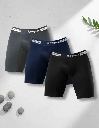 Keeper Kit 3 Cuecas Longleg Anti Assadura Masculina Shorts Esportes