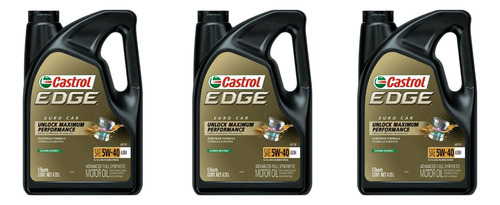 Aceite Castrol Edge 5w40 Euro Sintetico 3 X 4.73 Litros