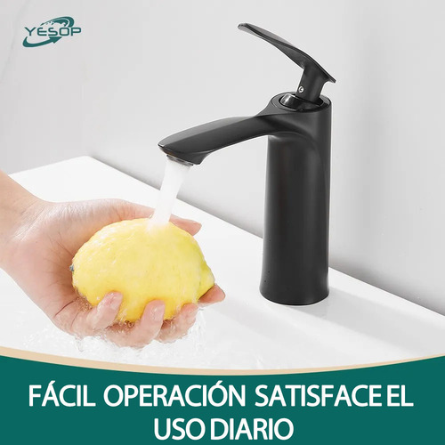 Grifo Para Baño Lavabo Llave Monomando Fregadero Negro Yesop Acabado Mate