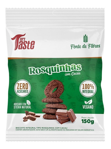 Rosquinha Com Cacau Zero Açucar - Mrs Taste - Original C/ Nf