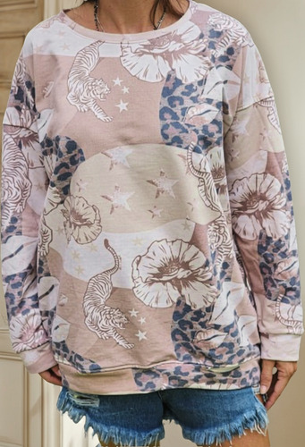 Buzo Rustico Mujer Amplio Moda Calidad Print Hermosos
