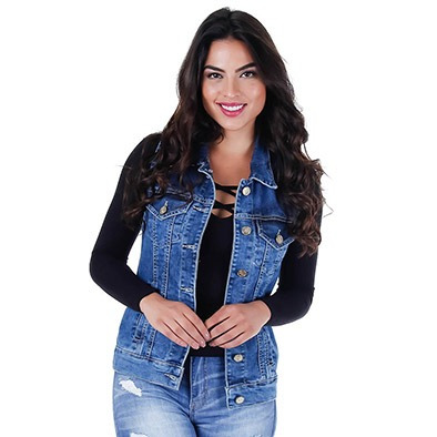 Colete Jeans Alongado Feminino Sawary 