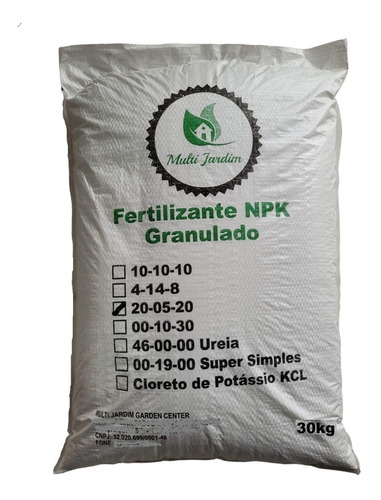 30kg Fertilizante Adubo Npk 20-05-20 Rosa Deserto E Coqueiro