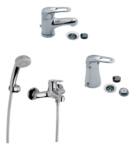 Combo Griferia Fv Arizona Monocomando Lavatorio Bidet Ducha