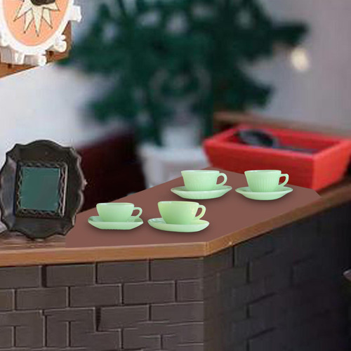 Juego De Tazas Y Platillos De Té En Miniatura A Escala 1/6,