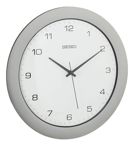 Seiko Blanco Y Plata Reloj De Pared  Plateado