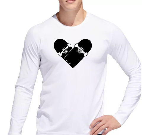 Remera De Hombre Patineta Corazon Skate Deporte Ml