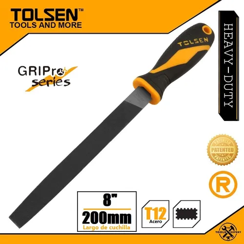 Lima Para Metal Plana Bastarda 8 Pulgadas Tolsen 32001