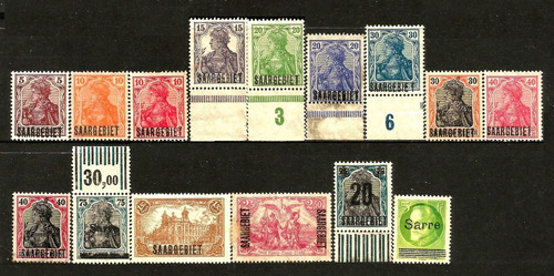 S1161 Alemanha 1920 15 Selos Ocupação Francesa No Sarre