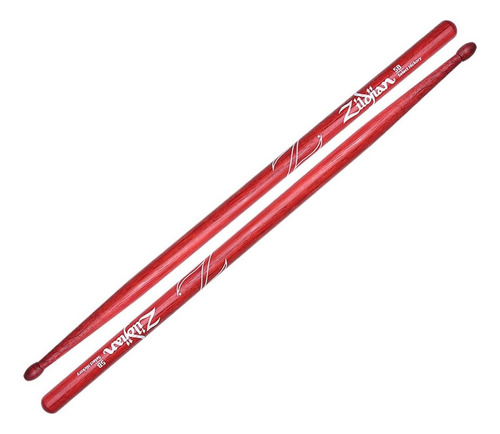 Baquetas Palillos Zildjian 5b Punta De Madera Americano Rojo