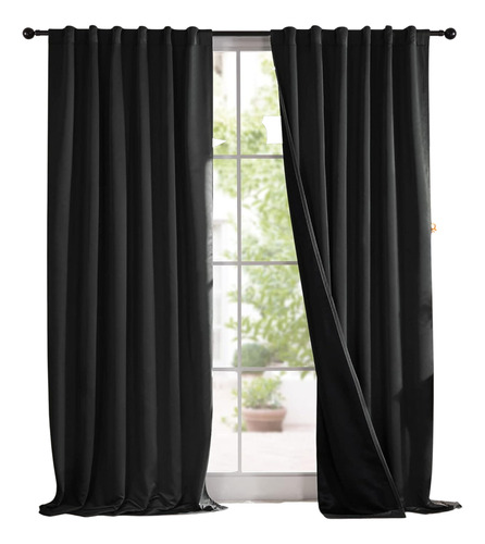 Cortinas Termo Acústica Blackout Opacas 100% Con Forro Negro