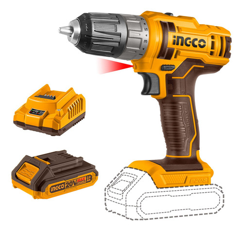 Taladro Inalámbrico Atornillador Profesional 1 Bateria Color Naranja Claro Frecuencia 50 60hz