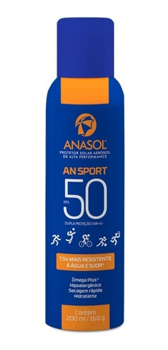 Protetor Solar Que Não Escorre Anasol Spray Fps 50 Sporte