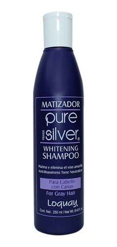 Shampoo Matizador Canas Rubios Pure Silver 250ml Loquay