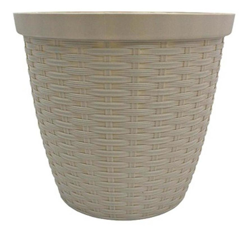 Cachepô Rattan Cinza Taupe Fg Import 10,8l - 30,7cm X 27cm