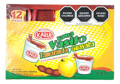 Karla Vasito Tamarindo Y Guayaba 60g 12 Piezas