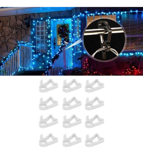 Ganchos Navideños Para Luces Tipo Canalón, 150 Clips