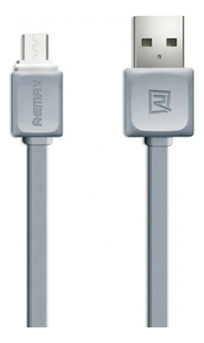 Cable Usb Remax Micro Usb (v8) 1mt 2.1a. Gris Resistente