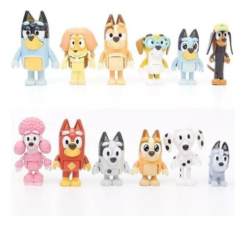 A-gift Love 12 Piezas Bluey Familia Amigos Figura Model A