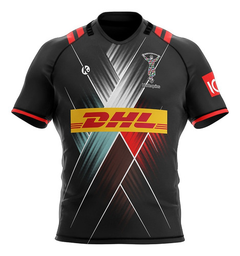 Camiseta Rugby Kapho Harlequines Black Premiership Niños