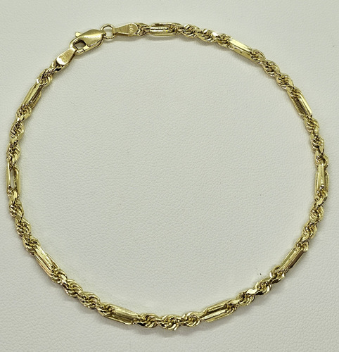 Pulsera Esclava Torzal Fígaro Oro 10k 21.5cm 3mm