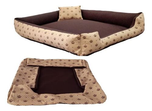 Cama Pra Cachorro Grande Cama Pet + Capa Extra 70x80cm Cor Cama Marrom + Capa Marrom